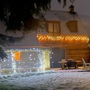 9553 - EXTENSION - Rideau long 60 LEDS (Flash) - Larg. 0,75m x Ht 200cm - Fil Noir - Blanc Froid 6500°K