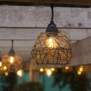 8606-G33-60L-P - Guirlande 6m 8xE27 Rattan Ball + prise