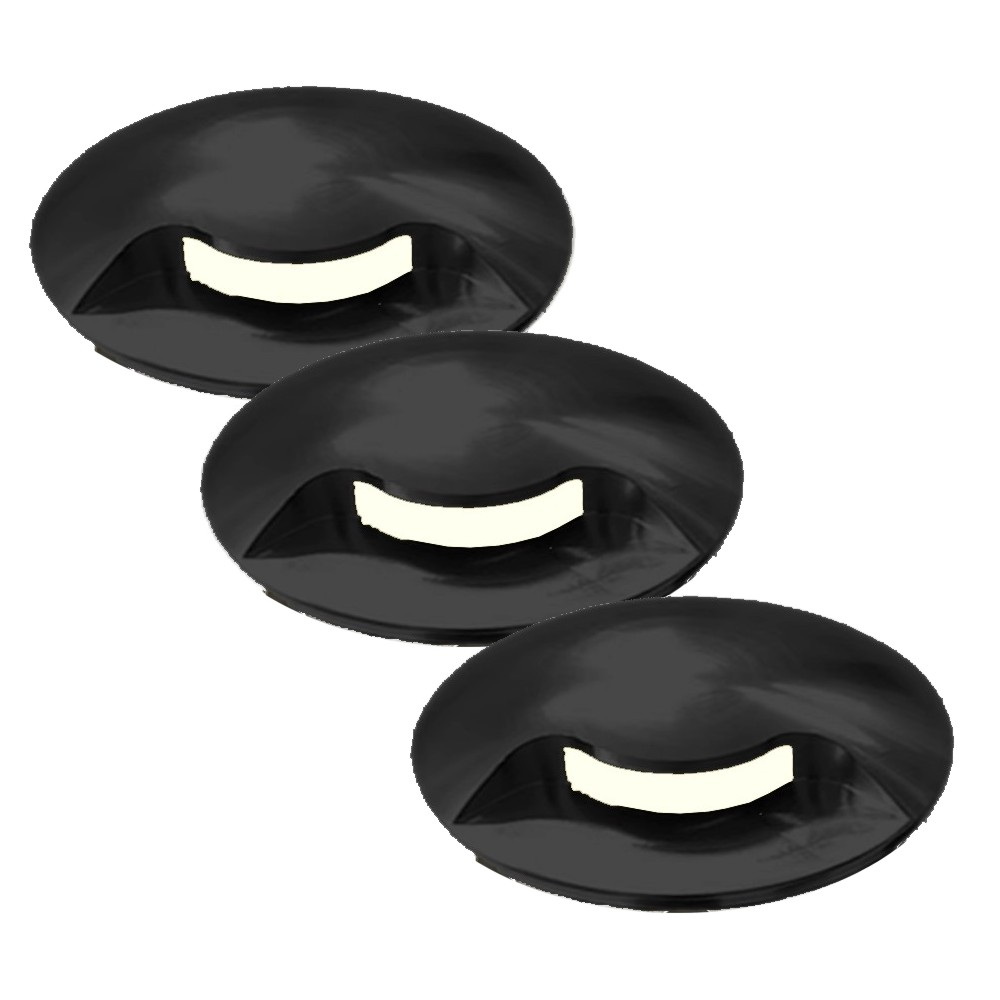 2036-D311 - 3 Spots encastrés bois Ø6cm noir - 1 fenêtre