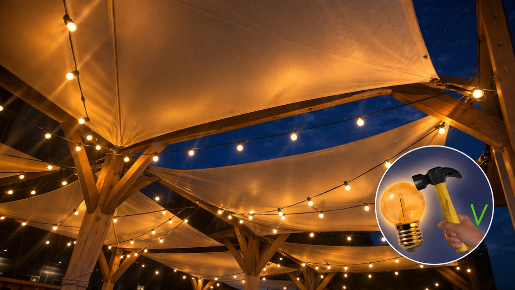 Guirlande 12m TEMPEST (Ampoules Incassables) 24xE27/G45 LED 1W - 1700K