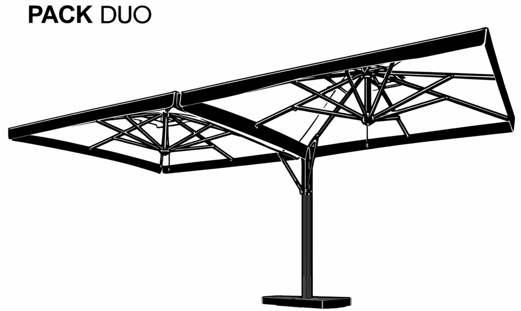Kit Eclairage Parasols PRO DUO: 8x Bandeau LED 1.1m (8x750 Lumens)