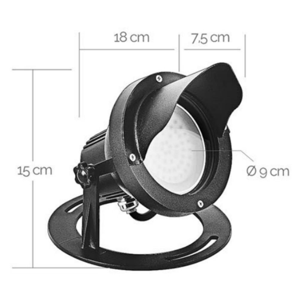 Projecteur Noir Alu A POSER 30 - 10W - 3000°K