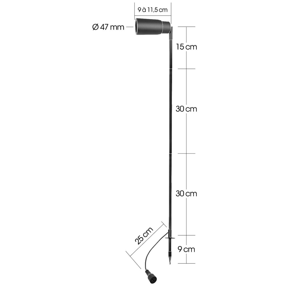 3396 - Projecteur SNIPER 80 avec Lentille ajustable - 5W - 3000°K