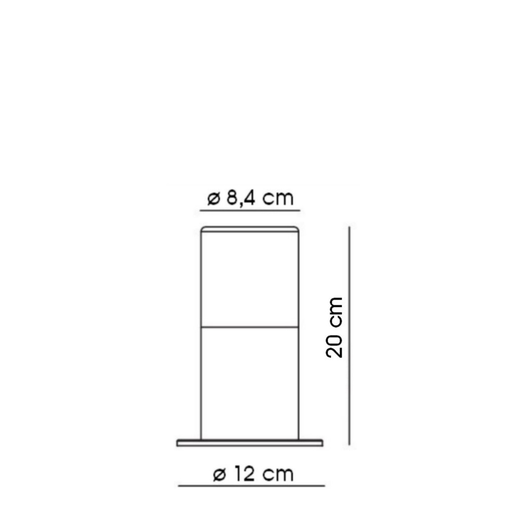 4222 - Borne Noire ZEN, Ø 7,6cm + Piquet Ht 30cm