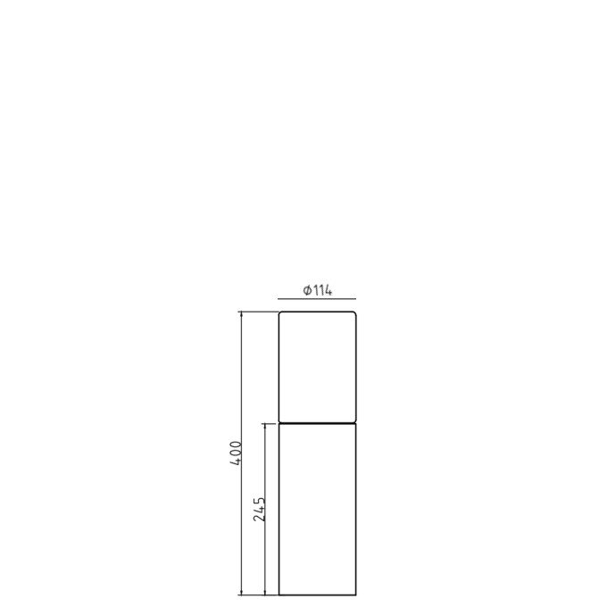 4233 - Borne Noire Ø 11,4cm + Piquet Ht 40cm