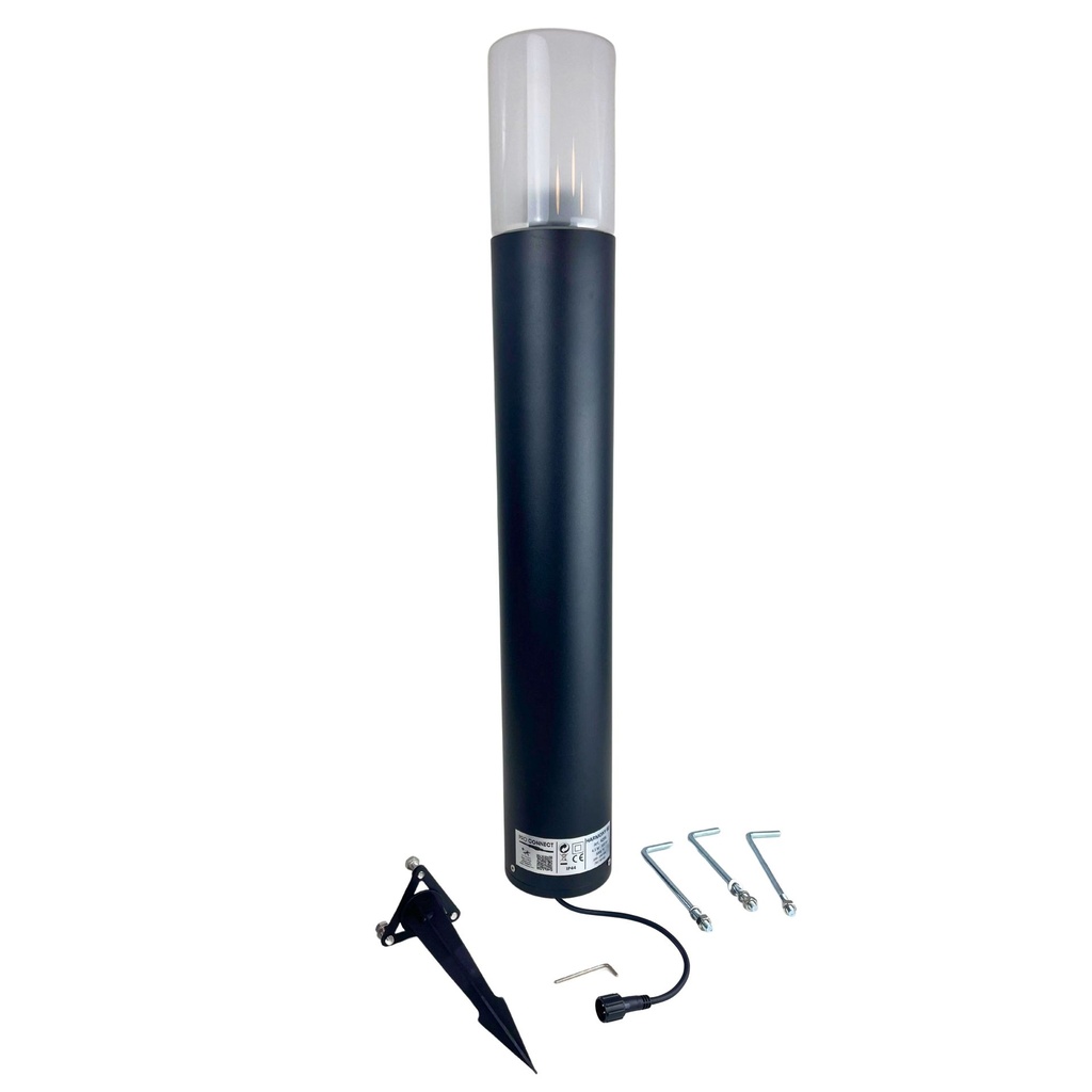 4235 - Borne Noire Ø 11,4cm + Piquet Ht 80cm