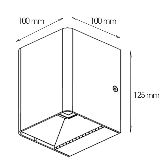 4700 - Applique murale CUBE Noire - 10 x 10 cm