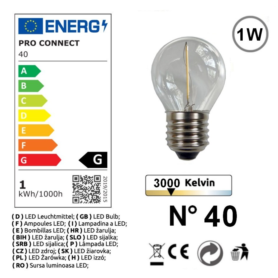 8506-G40 - Guirl. 6m 12xE27/G45 Fil 3000K