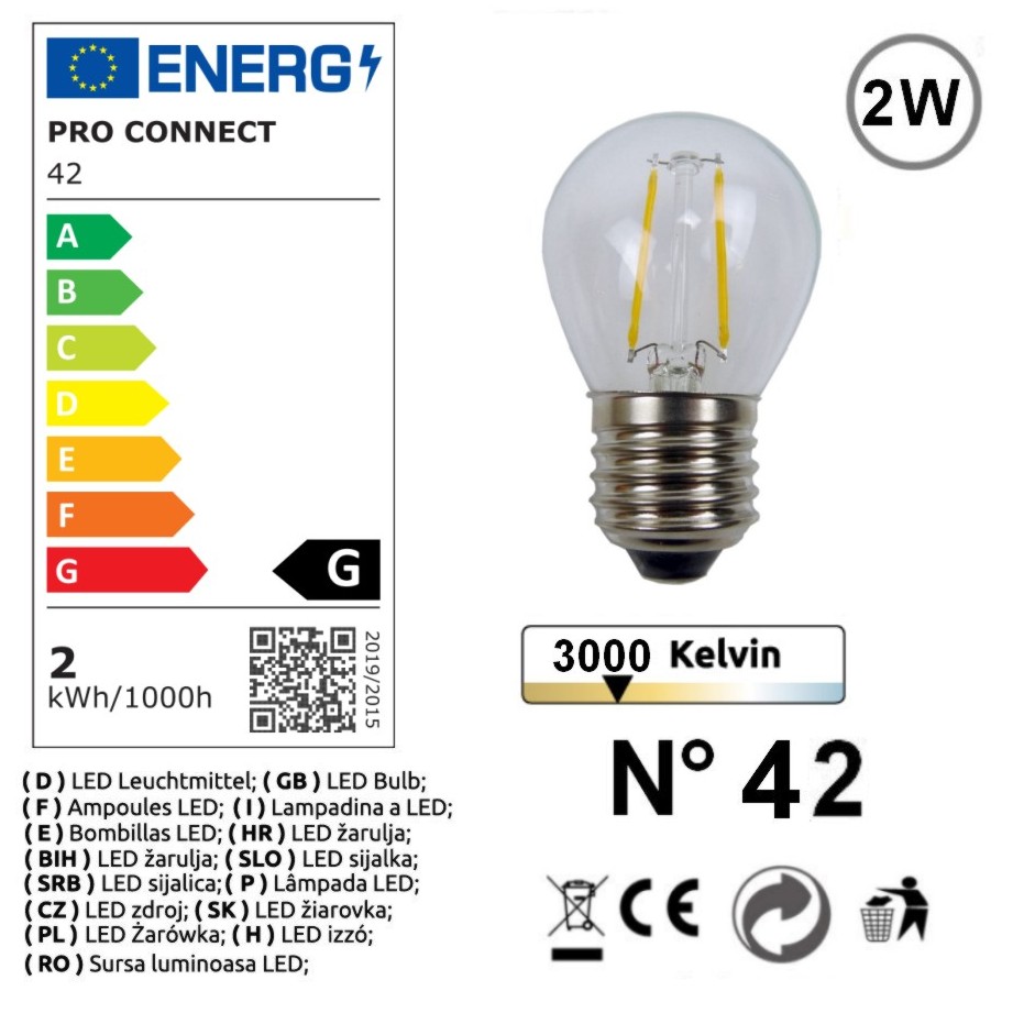 8602-G42 - Guirl. 1,5m 2xE27/G45 Fil 3000K