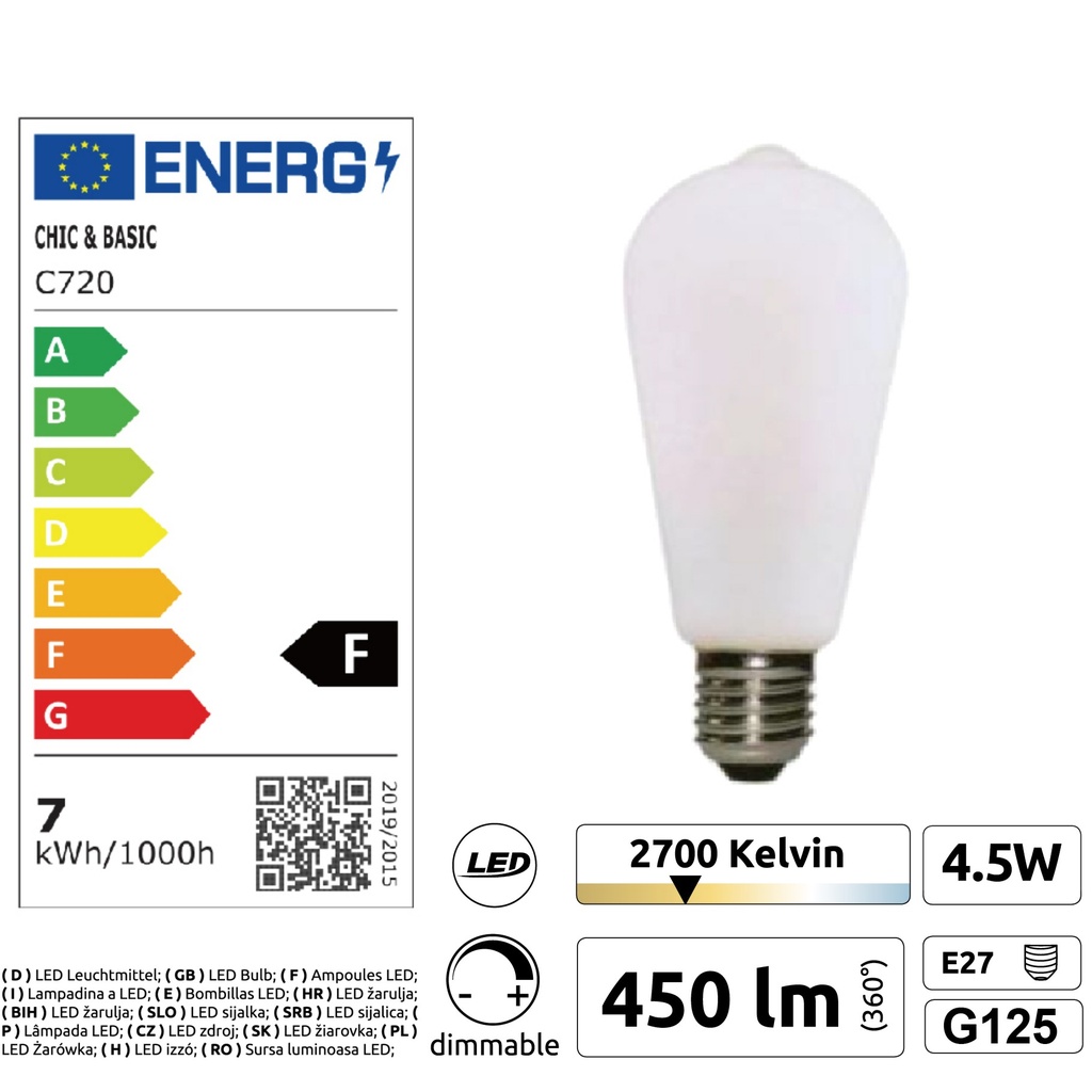 8606-C720 - Guirlande (Extension) 6m 8xE27/ST64 Fil 2700K