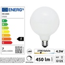 C920 - E27/G125 - 4,5W - 450 lm - Dim. - 2700°K - Milky