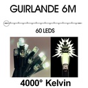 9522 - EXTENSION - Guirlande 60 LEDS (Flash) - 6 m - Fil Noir - Blanc Chaud 4000°K