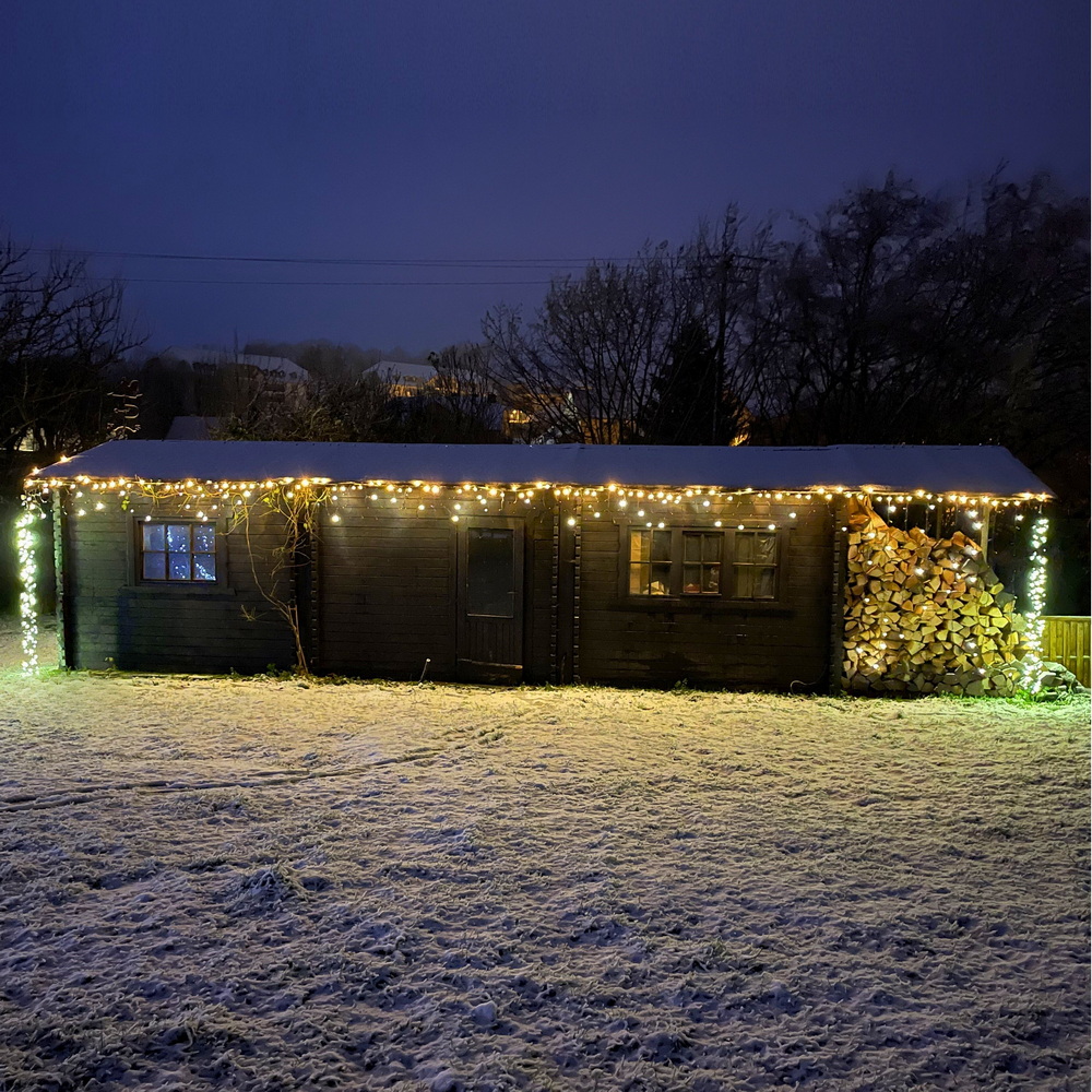 9522 - EXTENSION - Guirlande 60 LEDS (Flash) - 6 m - Fil Noir - Blanc Chaud 4000°K