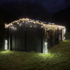 9552 - EXTENSION - Rideau long 60 LEDS (Flash) - Larg. 0,75m x Ht 200cm - Fil Noir - Blanc Chaud 4000°K