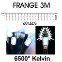 9543 - EXTENSION - Frange courte 60 LEDS (Flash) - L 3 m x H 40 cm -  Fil Noir - Blanc Froid 6500°K