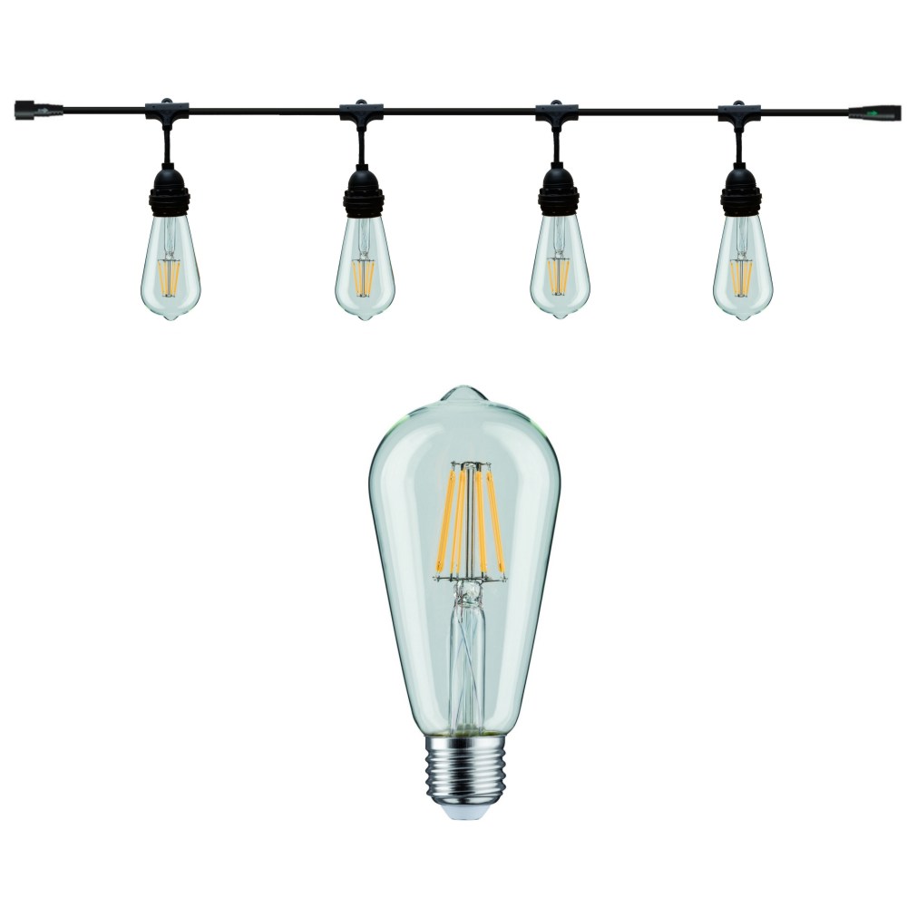 Guirlande 3m DESIGN (Ampoules Transp.) 4xE27/ST64 LED 4,5W - 2700K