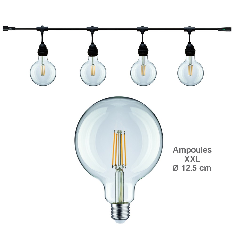Guirlande 3m DESIGN (Ampoules Transp.) 4xE27/G125 LED 4,5W - 2700K