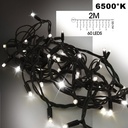 EXTENSION - Stalactite 60 LEDS (Flash) - L 2 m x H 55 cm -  Fil Noir - Blanc Froid 6500°K