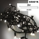 EXTENSION - Frange courte 60 LEDS (Flash) - L 3 m x H 40 cm -  Fil Noir - Blanc Froid 6500°K