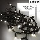9573 - EXTENSION - Water Fall 120 LEDS (Progressif) - Ht. 1,80 m x 20 cm -  Fil Noir - Blanc Chaud 6500°K