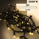 EXTENSION - Frange courte 60 LEDS (Fixe) - L 3 m x H 40 cm -  Fil Noir - Blanc Chaud 2200°K