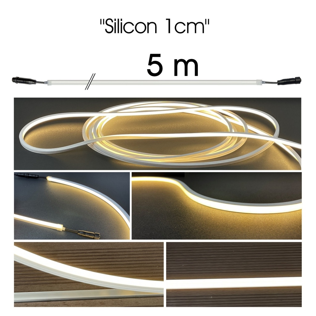 1156 - Striscia luminosa in silicone - 5 m (entrata+uscita)