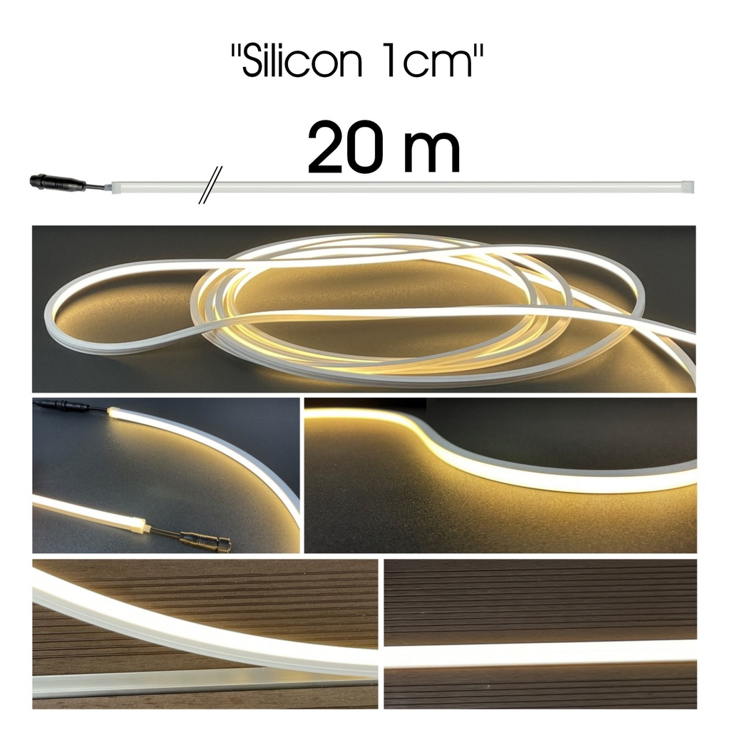 1186 - Fita de luz em silicone - 20 m (pol.)