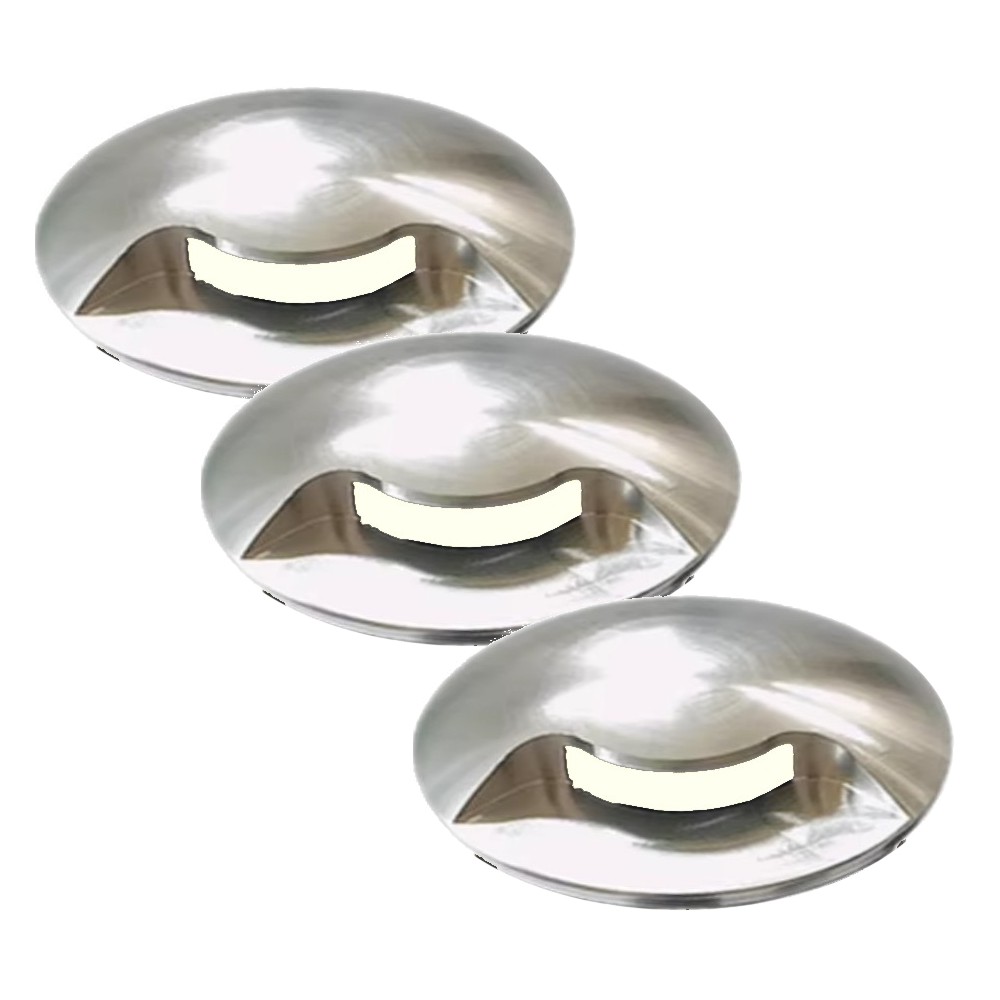 D301 - 3 Tapas de aluminio cepillado para foco de Ø6 cm 2036 - 1 ventana