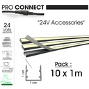 F610 - 10 Glissière Alu 1m pour Bande led (1116-1186)