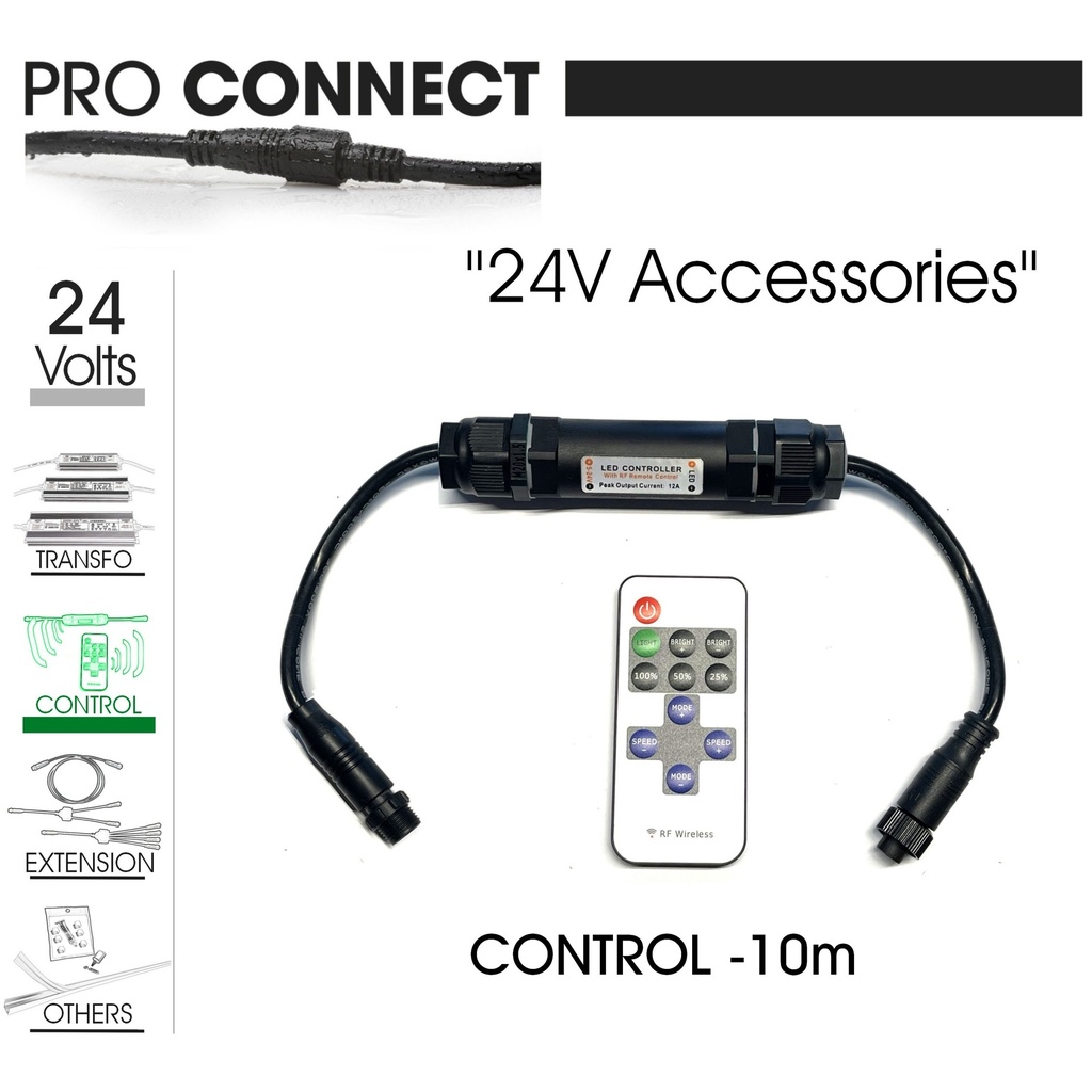 Télécommande + Boitier récepteur 24V pour Bandeaux LED (3000°K)