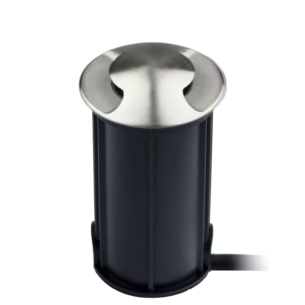 Encastré béton Ø 52mm 3W 3000°K - Top INOX 2 fenêtres