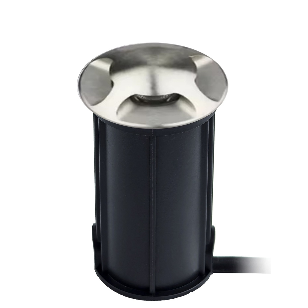 Encastré béton Ø 52mm 3W 3000°K - Top INOX 4 fenêtres