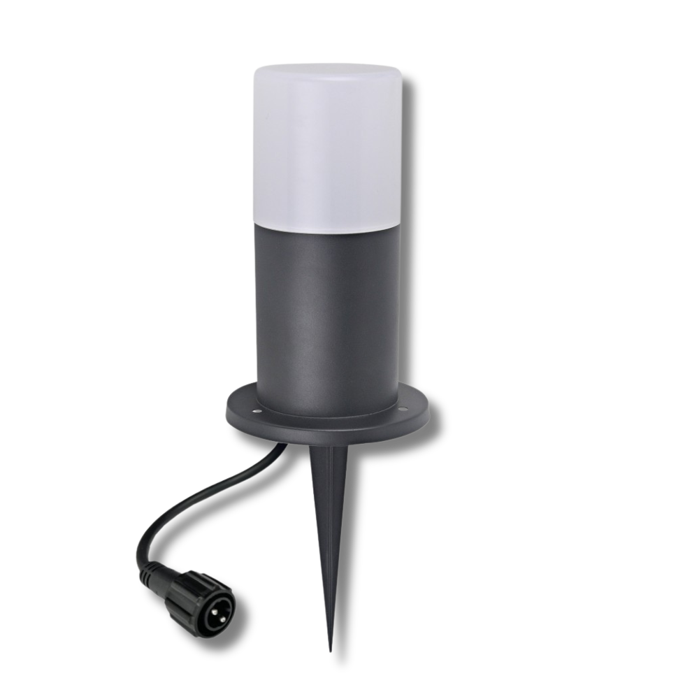 Borne Noire ZEN, Ø 7,6cm + Piquet Ht 30cm