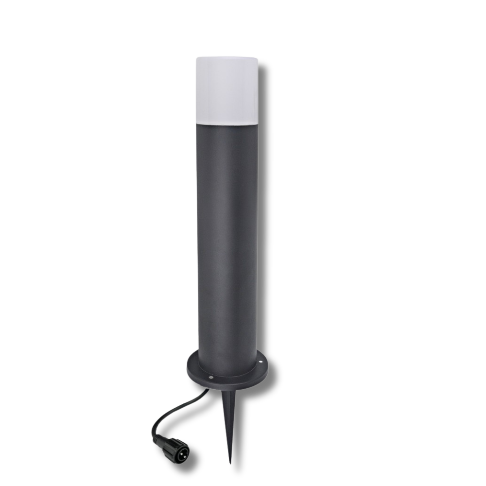 Borne Noire ZEN, Ø 7,6cm + Piquet Ht 45cm