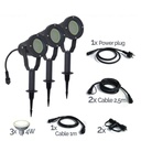 3416-Set3 - SET di 3 faretti TARGET10 in alluminio nero - 4W