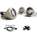 3216-Set - Set di 3 faretti in resina effetto pietra 2W