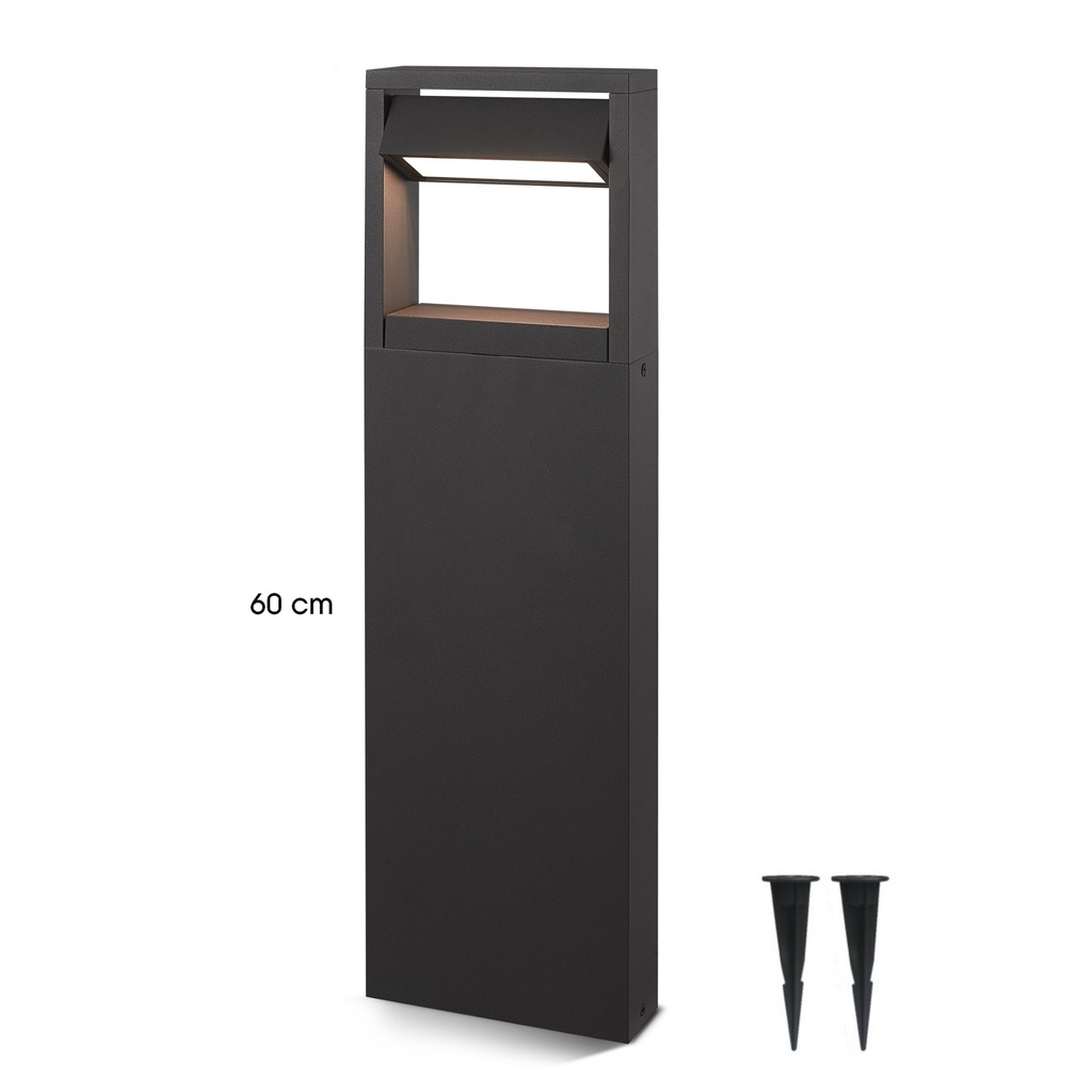 4424 - Borne Noire  16 x 5 x Ht 60cm - Angle directionnel