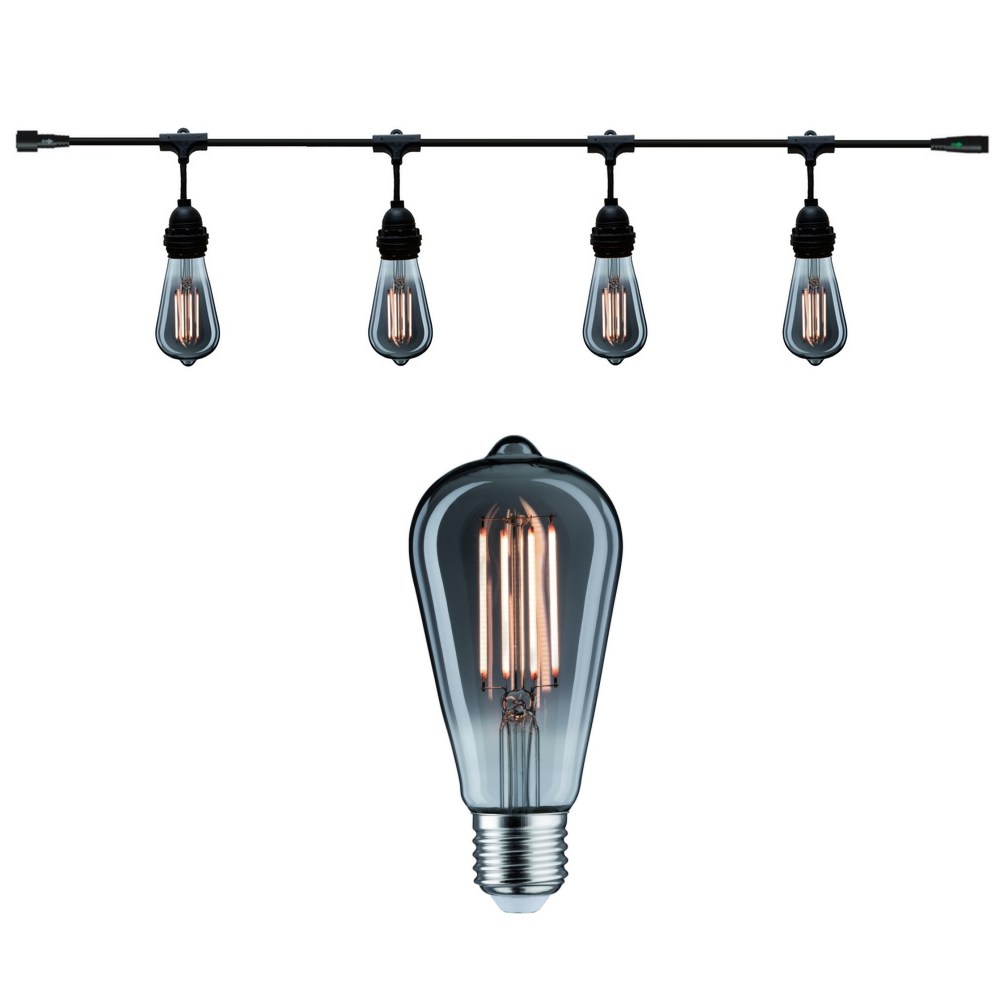 Guirlande 3m MODERN GREY (Ampoules Fumées) 4xE27/ST64 LED 4,5W - 2100K