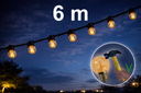 Guirlande 6m TEMPEST (Ampoules Incassables) 12xE27/G45 LED 1W - 1700K