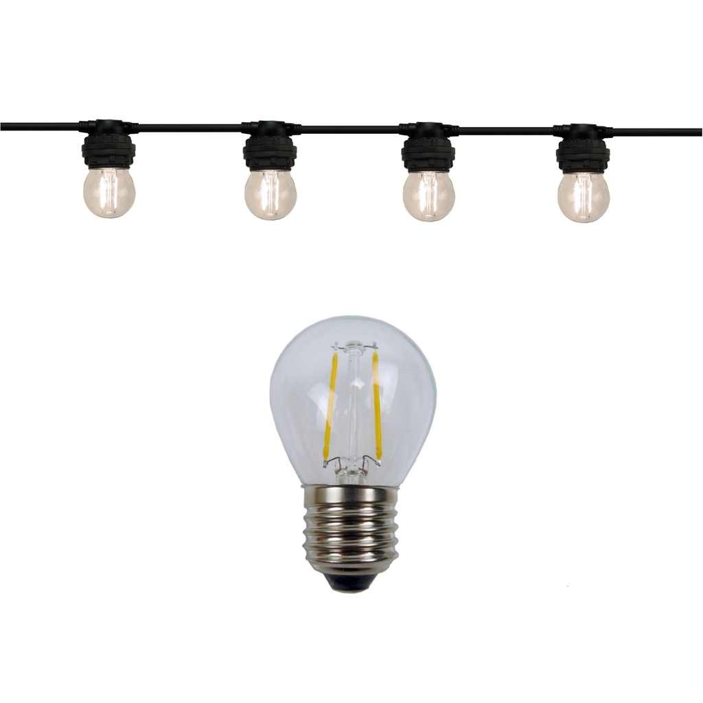 Guirlande 24m MOON (Ampoules Transp.) 48xE27/G45 LED 1W - 3000K