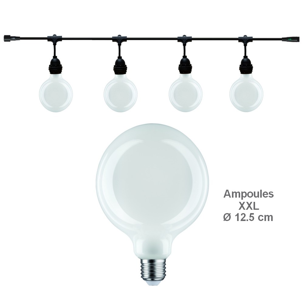 Guirlande 6m MILKY WAY (Ampoules Blanche) 8xE27/G125 LED 4,5W - 2700K