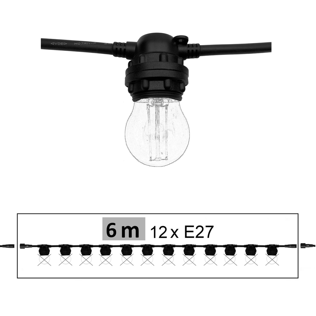 G506 - EXTENSION - Guirlande CLASSIC 6m 12xE27