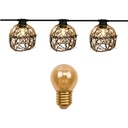 Guirlande 6m ROTIN NATUREL (Ampoules Antic) 12xE27/G45 LED 2W - 1700K