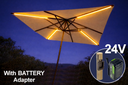 Kit de iluminación para sombrilla PRO (pilas): 4 tiras LED de 1,1 m (4 x 750 lúmenes)