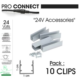 [F620] F620 - 10 Fixations Alu 1,5 cm pour Bande led ((1116-1186)