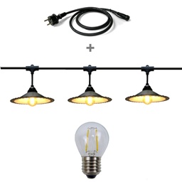 [8606-G33-30L-P] 8606-33-30L-P - Guirlande 6m 8xE27 Coupelle + prise
